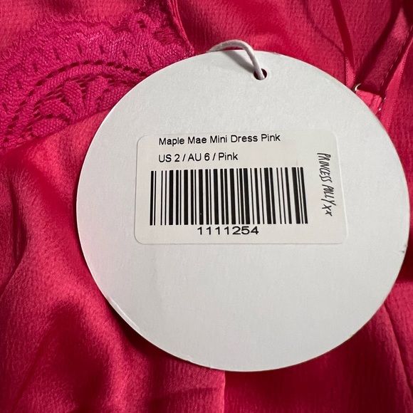 NWT Princess Polly Maple Mae hot pink mini dress size 2 - Picture 2 of 3
